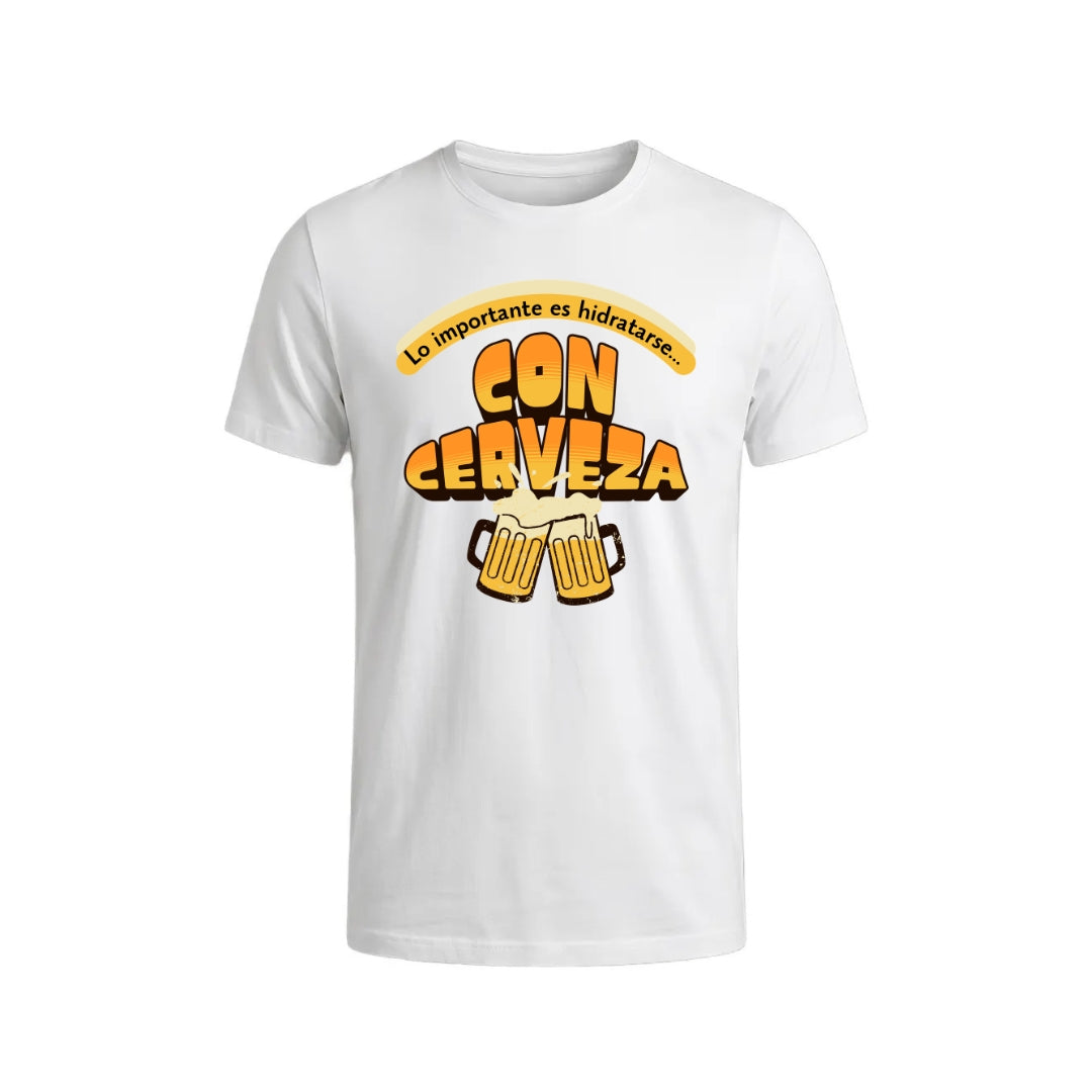 Polera Lo Importante es Hidratarse con Cerveza