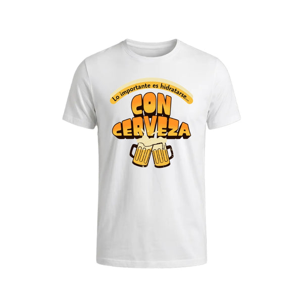 Polera Lo Importante es Hidratarse con Cerveza