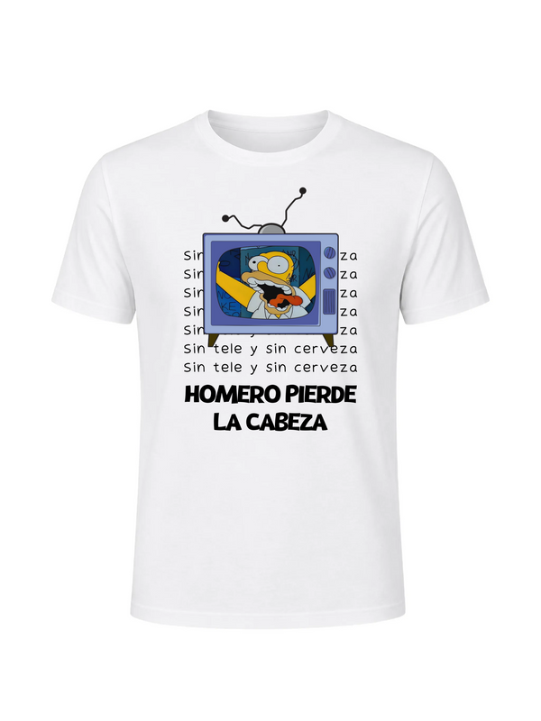 Polera - Sin tele y sin cerveza, Homero pierde la cabeza